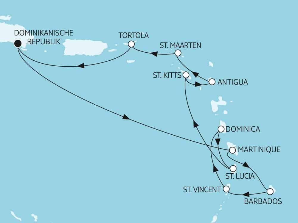 Karibik Kreuzfahrtroute
